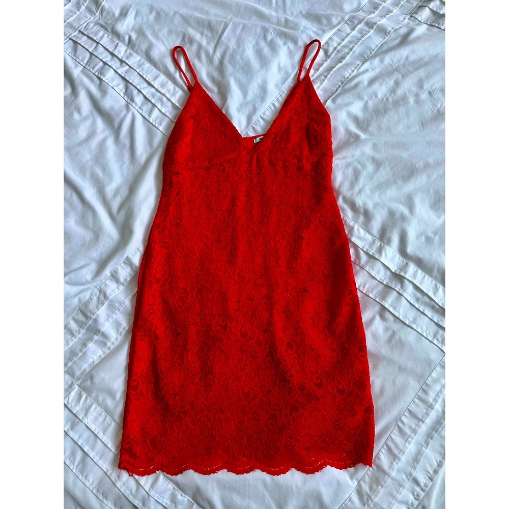Red Lace UO Mini Dress